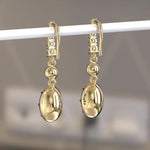 3.4 Ct oval-round lab grown diamond earrings delicate dangle style perfect for everyday luxury jewelry wear