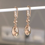 3.4 Ct oval-round lab grown diamond earrings delicate dangle style perfect for everyday luxury jewelry wear