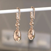 3.4 Ct oval-round lab grown diamond earrings delicate dangle style perfect for everyday luxury jewelry wear