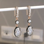 3.4 Ct oval-round lab grown diamond earrings delicate dangle style perfect for everyday luxury jewelry wear