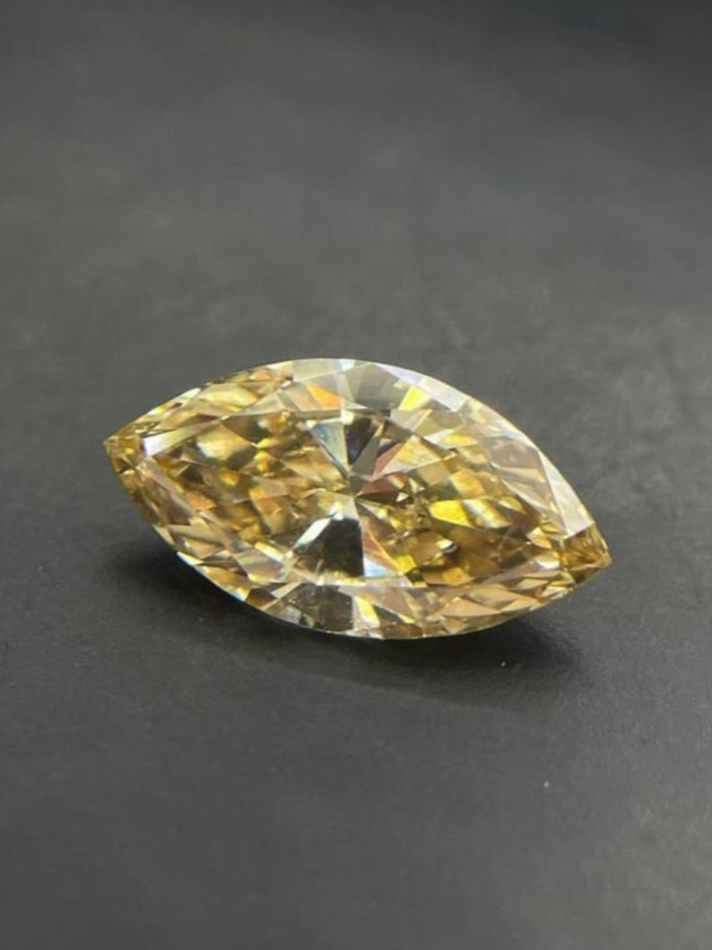 0.54 CT Fancy Yellow Marquise Shape Lab Grown Diamond