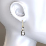 3.4 Ct oval-round lab grown diamond earrings delicate dangle style perfect for everyday luxury jewelry wear
