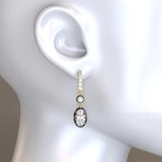 3.4 Ct oval-round lab grown diamond earrings delicate dangle style perfect for everyday luxury jewelry wear