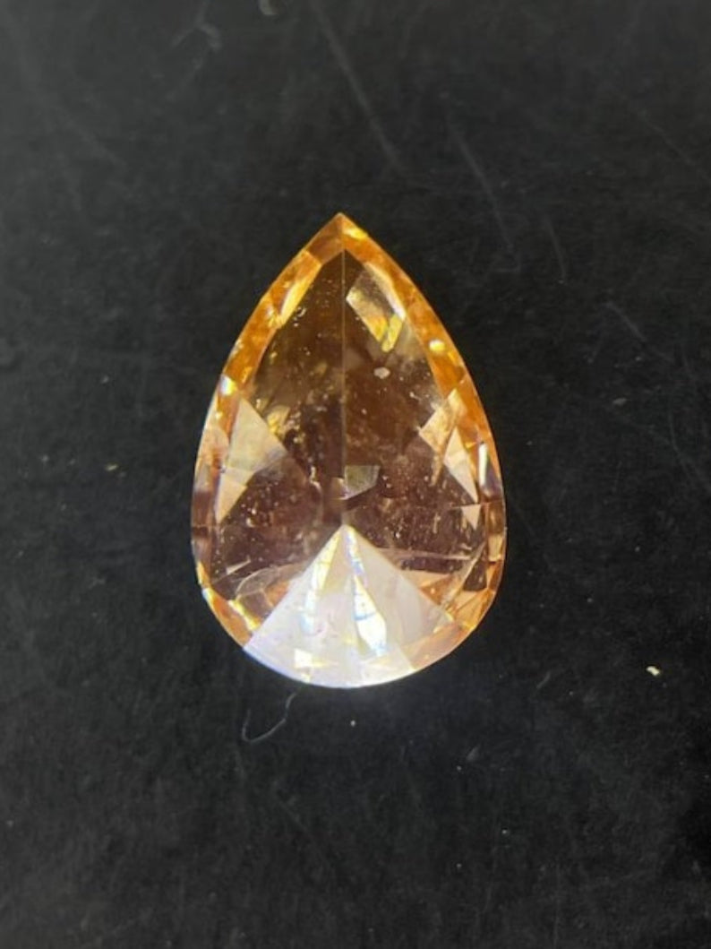 0.48 CT Pear Cut Fancy Vivid Yellow Lab Grown Diamond