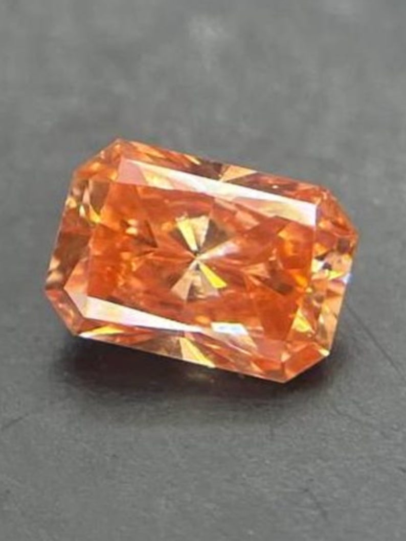 0.24 CT Fancy Orange Radiant Cut Lab-Grown Diamond
