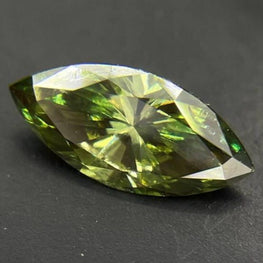 0.56 Carat Marquise Cut Parrot Green Lab Grown Diamond