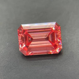 0.85 CT Emerald Cut Lab Grown Diamond Intense Pink Loose Diamond