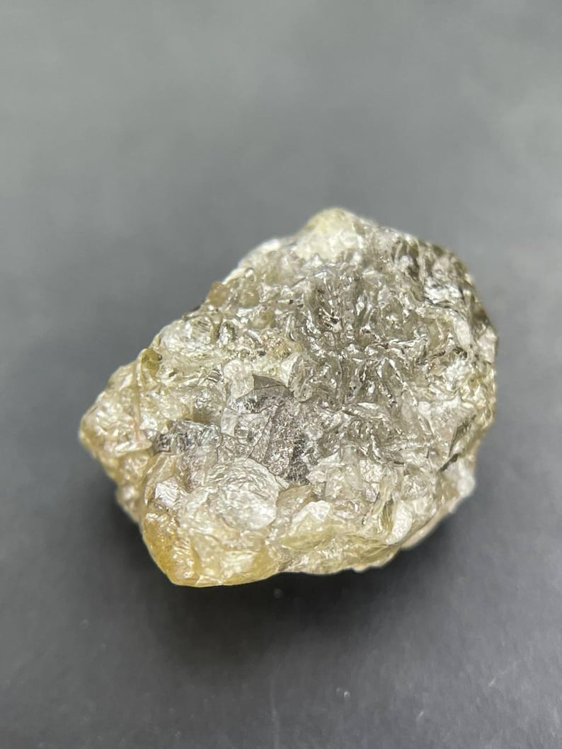 2.85 CT Rare Yellow Grey Earth Mined Rough Raw Diamond