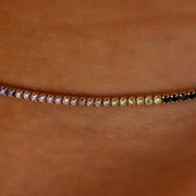 10.12 Ct round moissanite multi colour tennis necklace with vibrant stones in a luxury elegant jewelry design