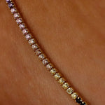 10.12 Ct round moissanite multi colour tennis necklace with vibrant stones in a luxury elegant jewelry design