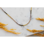 10.12 Ct round moissanite multi colour tennis necklace with vibrant stones in a luxury elegant jewelry design