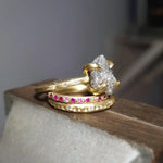 Unique 3.41 Ct grey Colored rough diamond ring with raw luxury jewelry styling 
