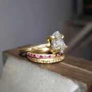 Unique 3.41 Ct grey Colored rough diamond ring with raw luxury jewelry styling 