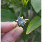 Unique 3.41 Ct grey Colored rough diamond ring with raw luxury jewelry styling 