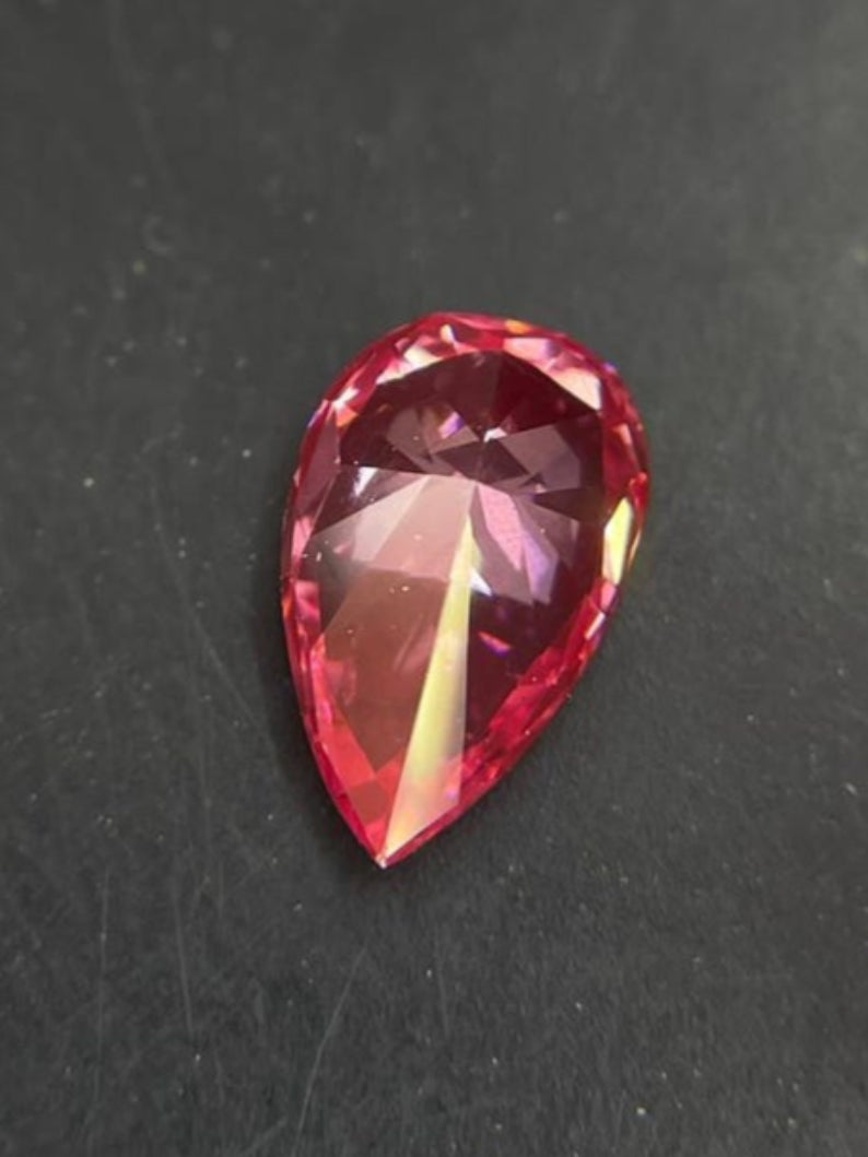 0.45 CT Pear Cut Fancy Vivid Pink Lab Grown Diamond