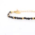 15.65 Ct black rough diamond bracelet with raw gemstone styling