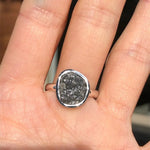5.60 Ct blue rough diamond ring with raw luxury jewelry styling raw natural brilliance