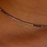 10.12 Ct round moissanite multi colour tennis necklace with vibrant stones in a luxury elegant jewelry design