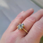 Unique 3.41 Ct grey Colored rough diamond ring with raw luxury jewelry styling 