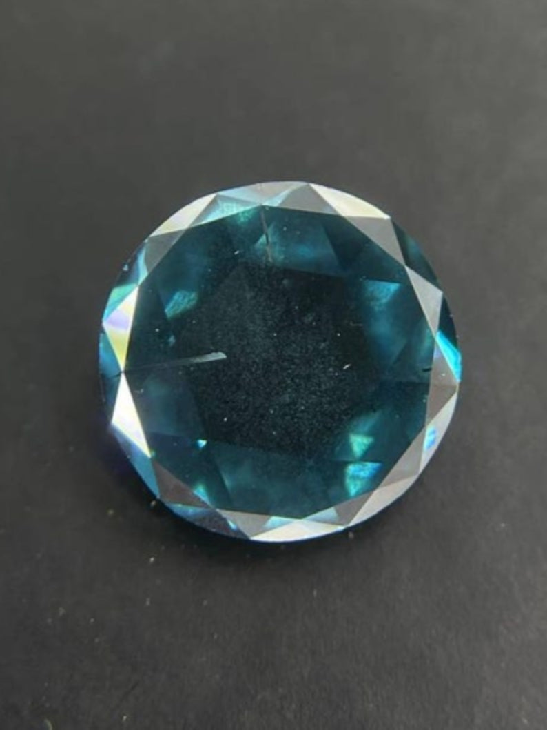 0.87 CT Round Blue Salt and Pepper Lab-Grown Diamond