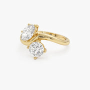 1.75 Ct MOI lab created princess cut diamond ring in gold band, elegant and refined.