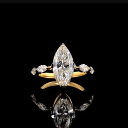 Marquise Cut Moissanite Perfect Engagement Ring