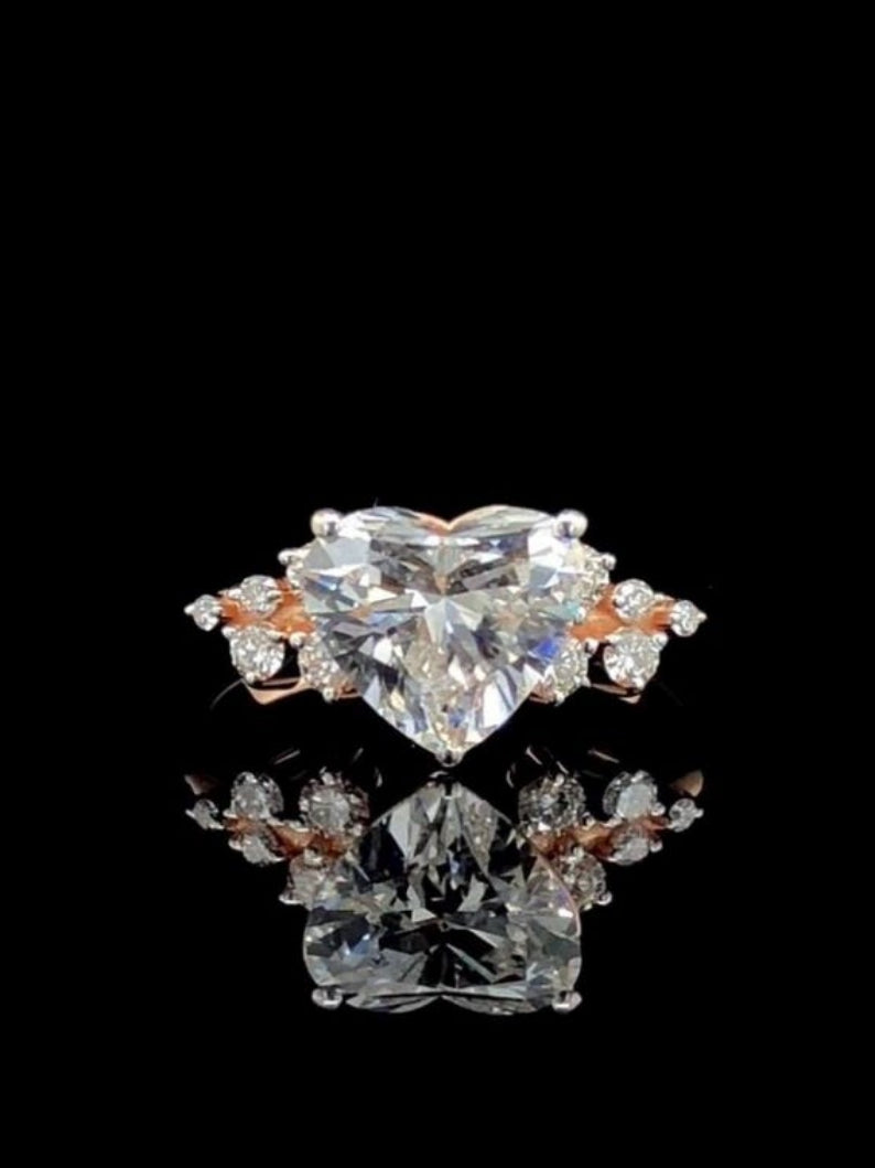 Hear & Round Cut Moissanite Eco Friendly Wedding Ring