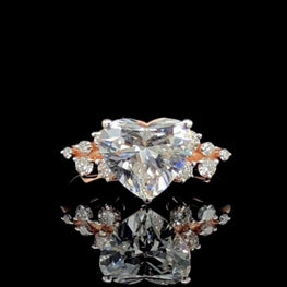 Hear & Round Cut Moissanite Eco Friendly Wedding Ring