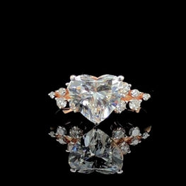Hear & Round Cut Moissanite Eco Friendly Wedding Ring