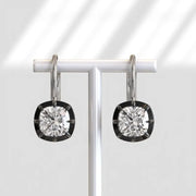 Elegant cushion cut lab grown diamond stud earrings in 14K gold 1 ct classic women jewelry