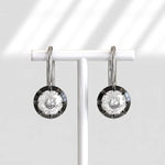 Elegant round lab grown diamond hoop drop earrings for women in white gold finish