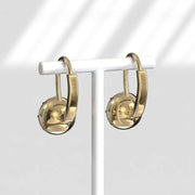 Elegant round lab grown diamond hoop drop earrings for women in white gold finish