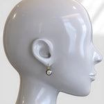 Elegant round lab grown diamond hoop drop earrings for women in white gold finish