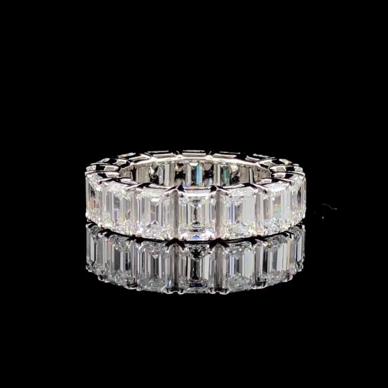 Emeral Cut Stacking Ring & Wedding Band Ring