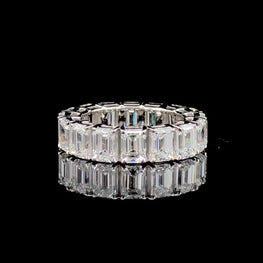 Emeral Cut Stacking Ring & Wedding Band Ring