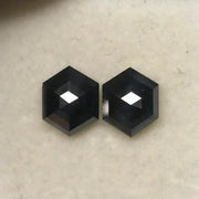 5.14 Ct Natural Loose Black Hexagon Cut Diamond Pair (10x8mm) – Perfect for Stunning Diamond Earrings