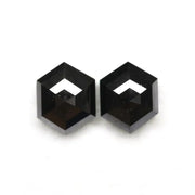 5.14 carat natural loose black hexagon cut diamond pair (10x8mm) – perfect for stunning Man made diamond engagement ring design