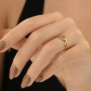Dainty gold signet ring with diamond sunburst design minimal luxury jewelry for women