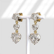 Elegant lab grown diamond earrings with brilliant cut stones set in fine gold jewelry for women