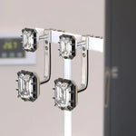 5 carat lab grown diamond earrings for women, elegant bridal style sparkling stud earrings