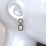 5 carat lab grown diamond earrings for women, elegant bridal style sparkling stud earrings