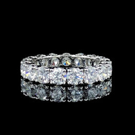 Moissanite Round Cut Engagement Band Ring