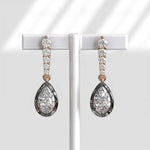 Vintage Pear-Round Cut 5.00 Ct Lab Grown Diamond Earrings Antique Style Elegant Fine Jewelry Gift