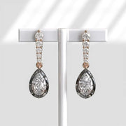 Vintage Pear-Round Cut 5.00 Ct Lab Grown Diamond Earrings Antique Style Elegant Fine Jewelry Gift