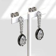 Vintage Pear-Round Cut 5.00 Ct Lab Grown Diamond Earrings Antique Style Elegant Fine Jewelry Gift