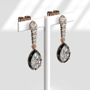 Vintage Pear-Round Cut 5.00 Ct Lab Grown Diamond Earrings Antique Style Elegant Fine Jewelry Gift
