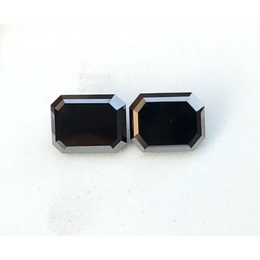 1.40 Ct natural black diamond fancy emerald cut diamond pair — diamond, raw diamonds, rough diamonds, gia certified diamonds.