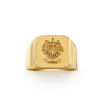 Personalized alphabet gold signet ring dainty minimal jewelry for women gift option