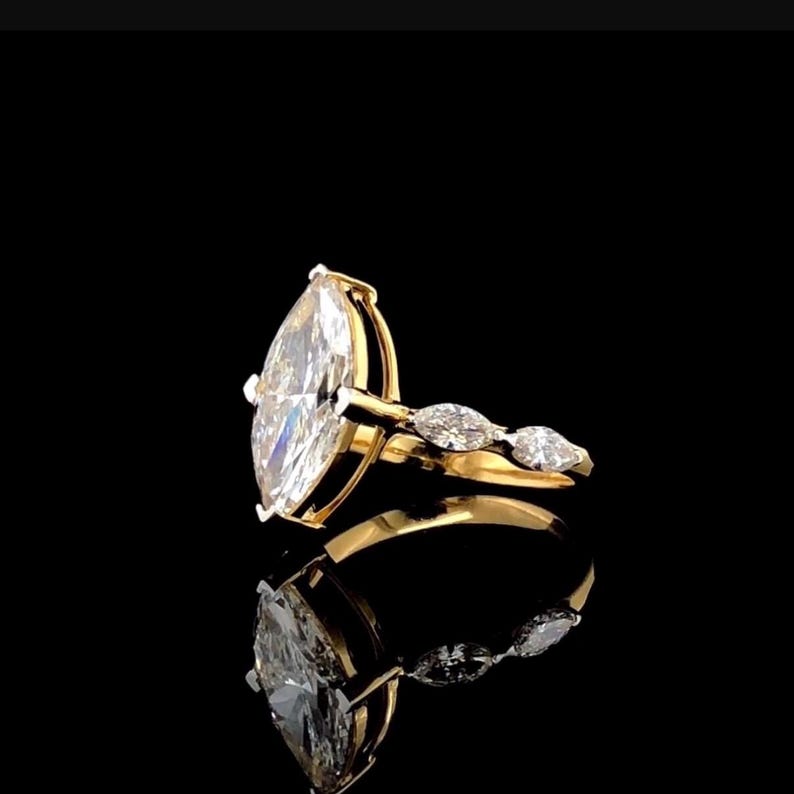Marquise Cut Moissanite Perfect Engagement Ring