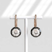 Elegant round lab grown diamond hoop drop earrings for women in white gold finish